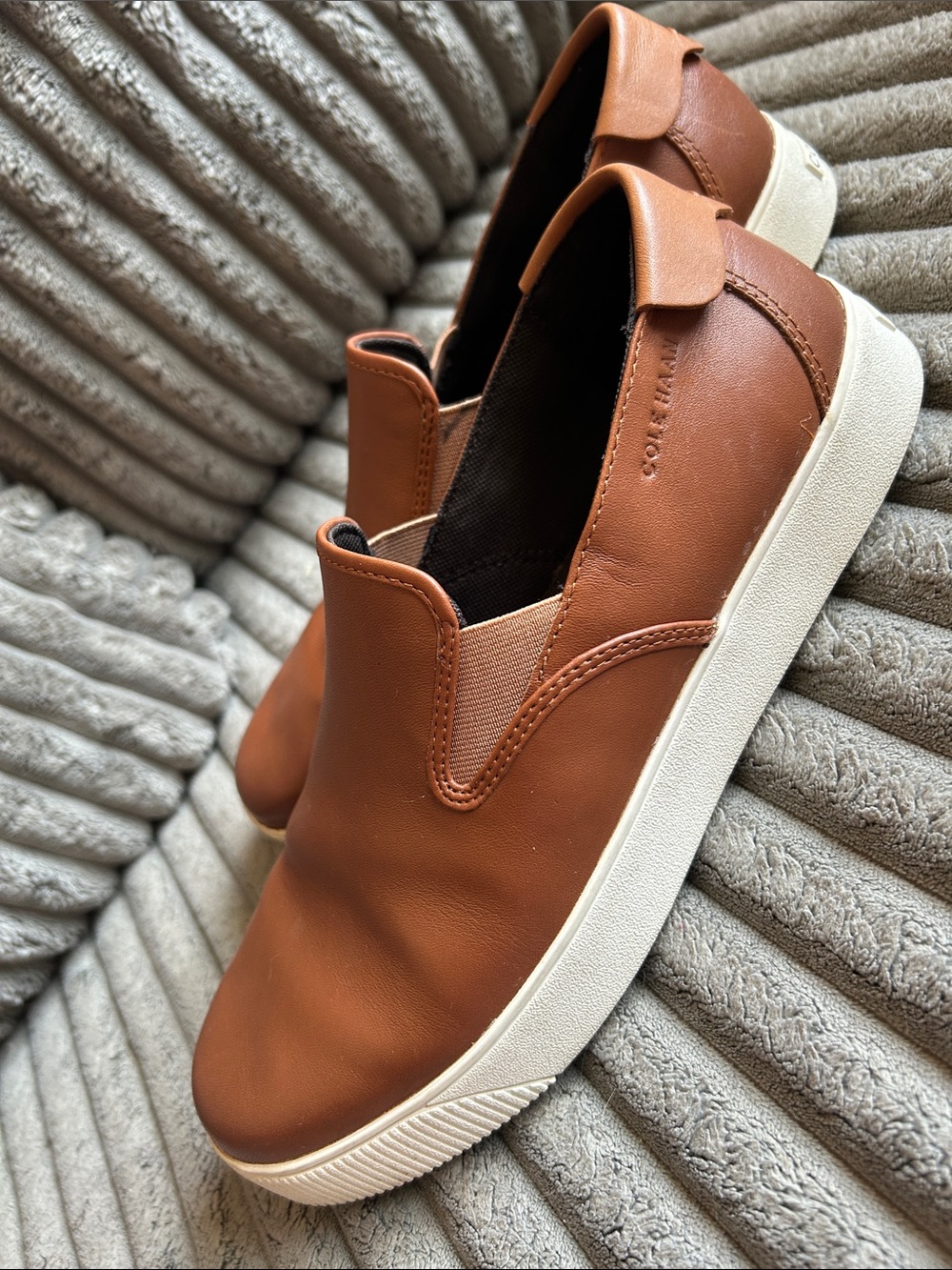Cole Haan Nantucket Deck Sneakers Mens Size 7 Medium Tan Leather Shoes C33796